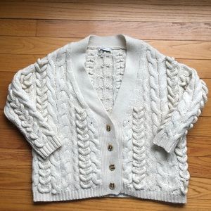 Zara Chunky Knit Fisherman’s Sweater Cardigan